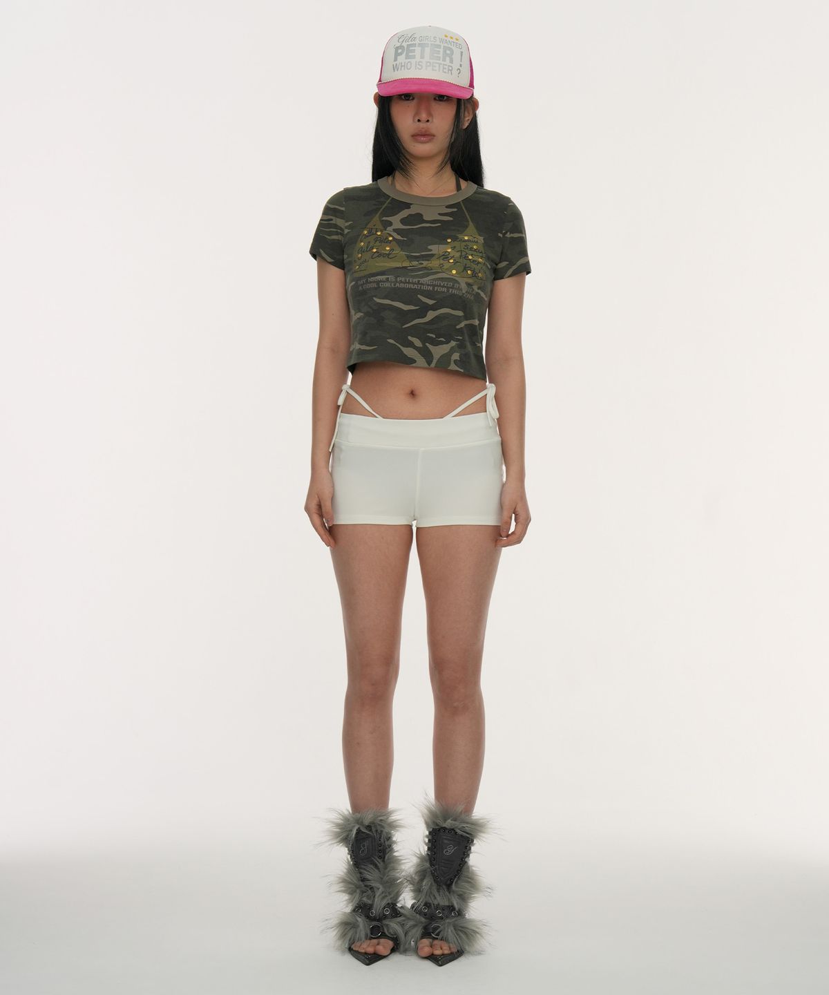 길라아카이브(GILAARCHIVE) P&G HALTER STRAP CROP TOP_CAMO