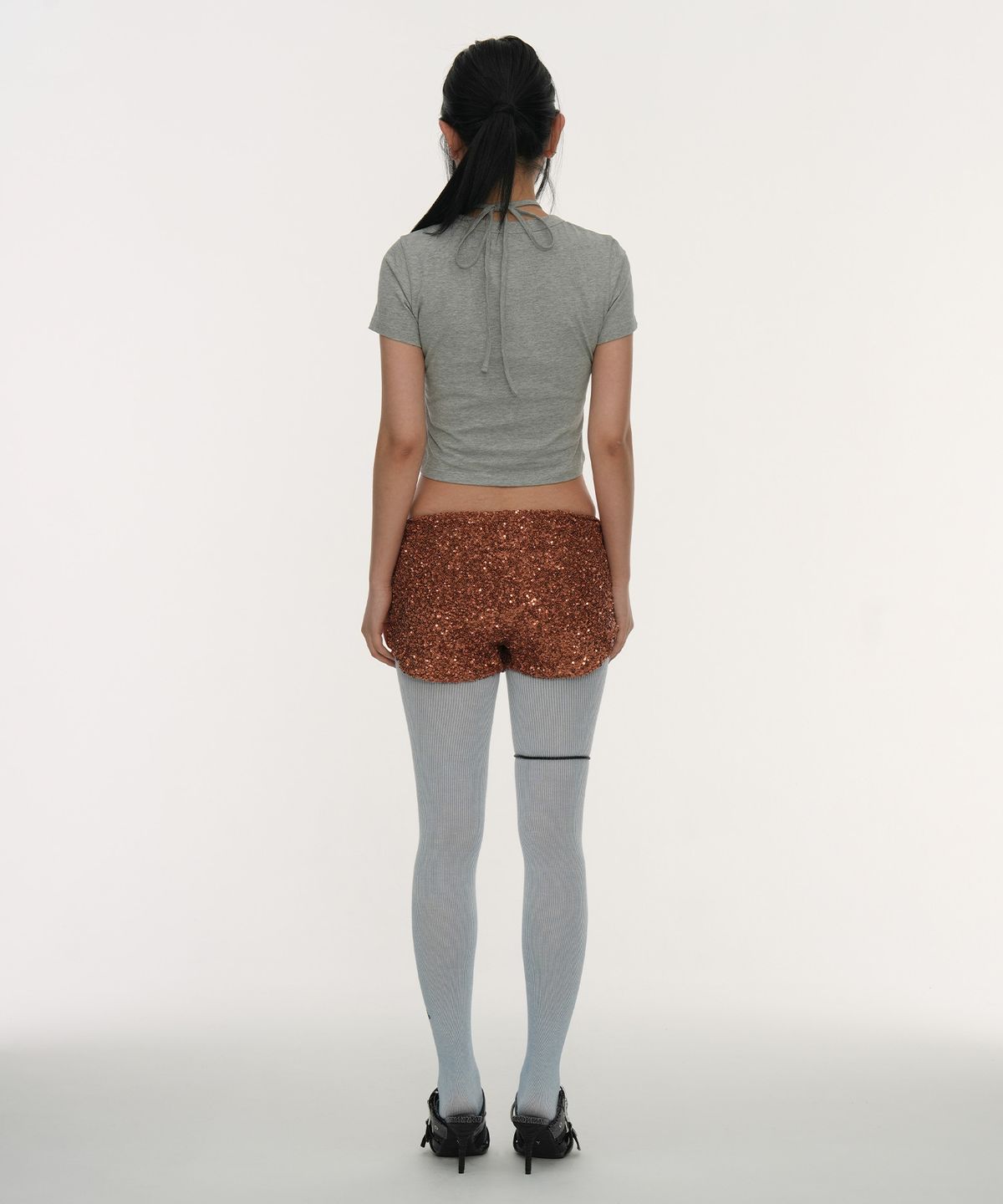 길라아카이브(GILAARCHIVE) P&G HALTER STRAP CROP TOP_GREY