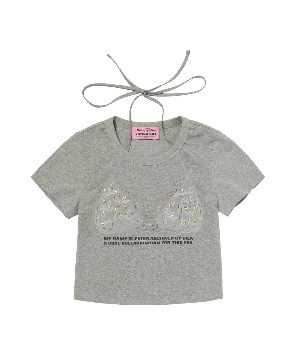 길라아카이브(GILAARCHIVE) P&G HALTER STRAP CROP TOP_GREY