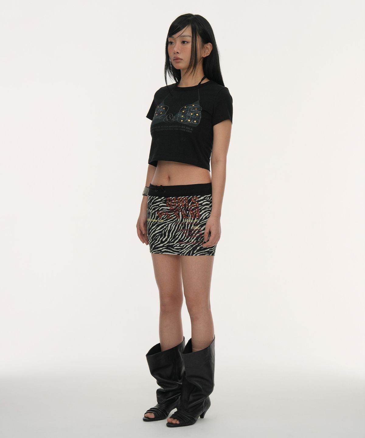 길라아카이브(GILAARCHIVE) P&G HALTER STRAP CROP TOP_BLACK