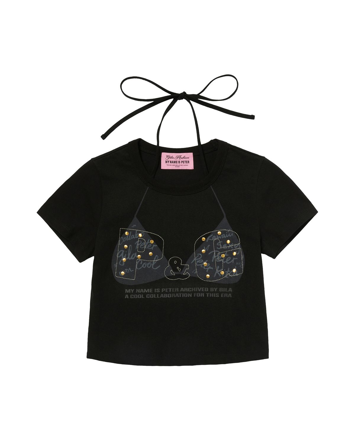 길라아카이브(GILAARCHIVE) P&G HALTER STRAP CROP TOP_BLACK