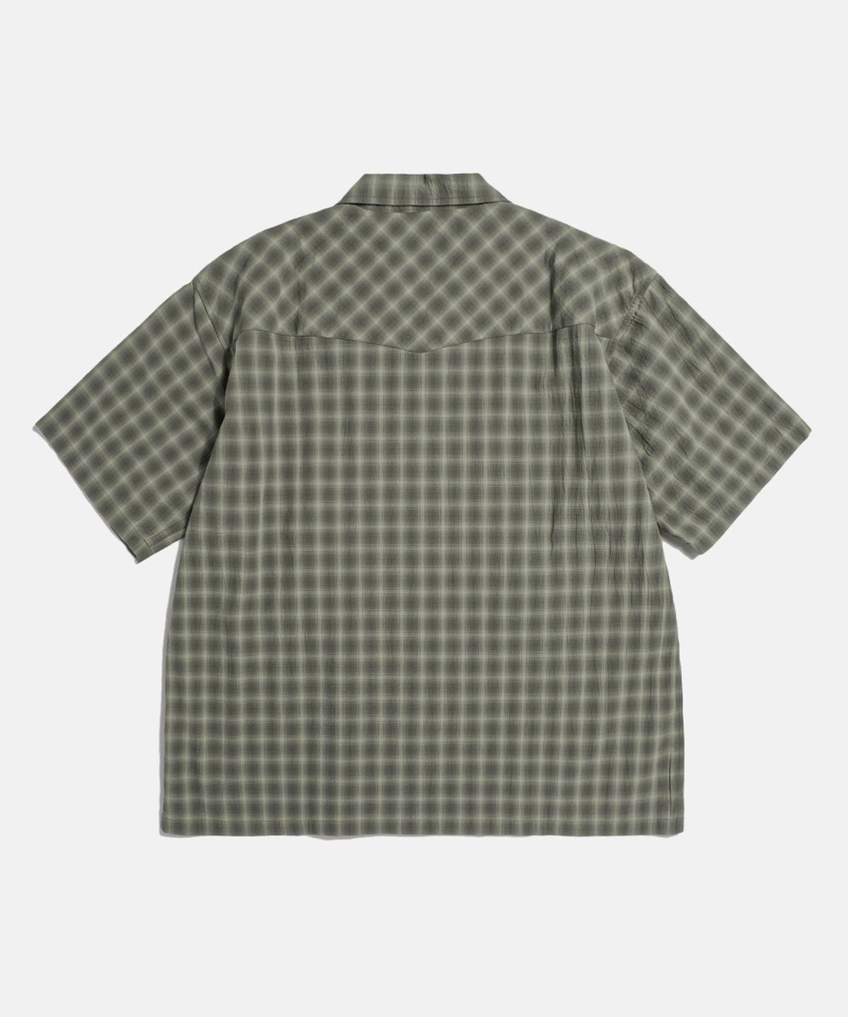 에스피오나지(ESPIONAGE) Textured Check Western S/S Shirt Dark Grey