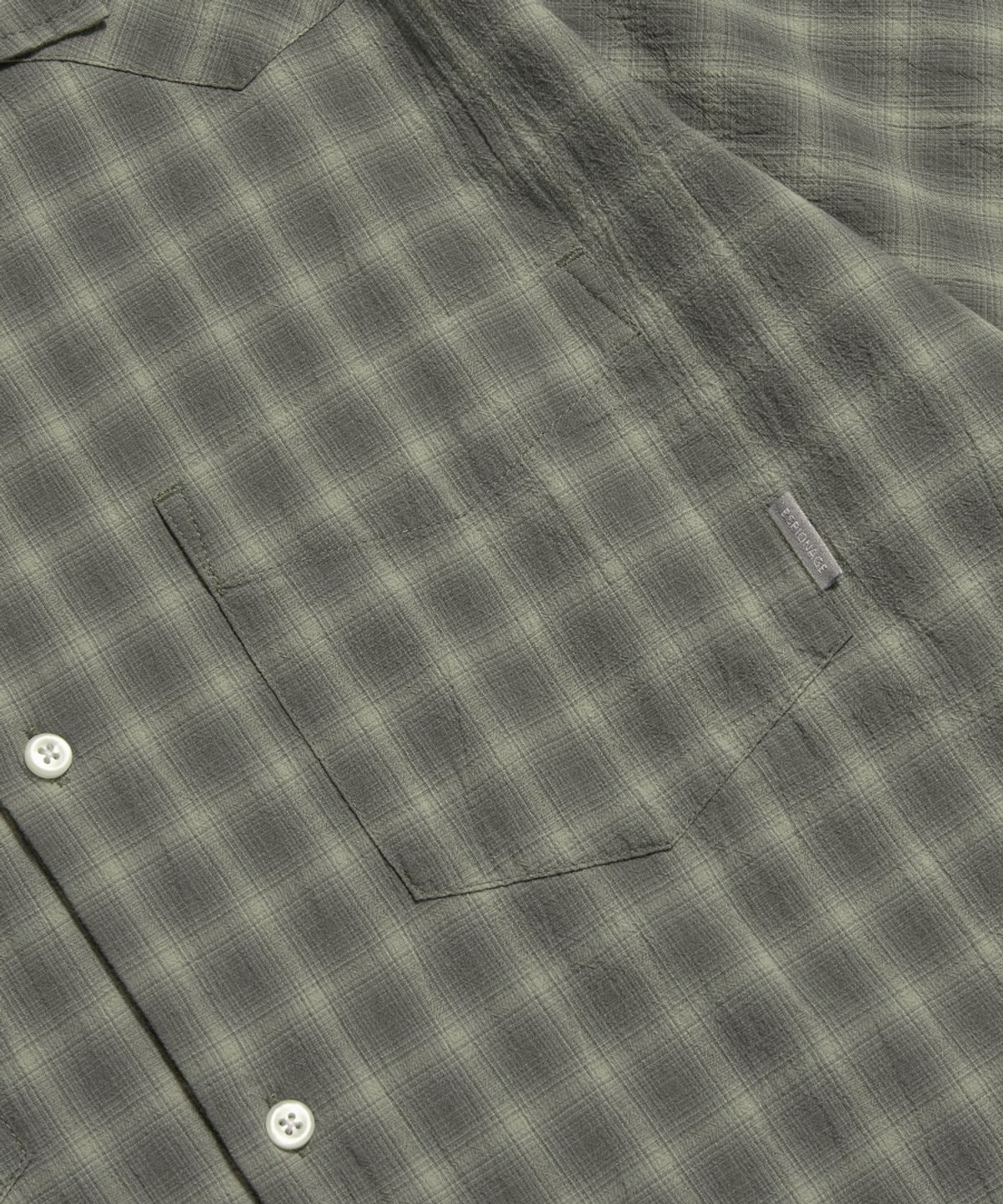 에스피오나지(ESPIONAGE) Textured Check Western S/S Shirt Dark Grey