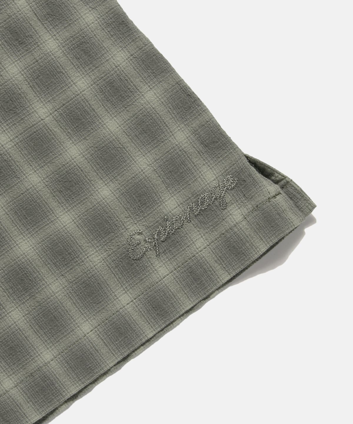 에스피오나지(ESPIONAGE) Textured Check Western S/S Shirt Dark Grey