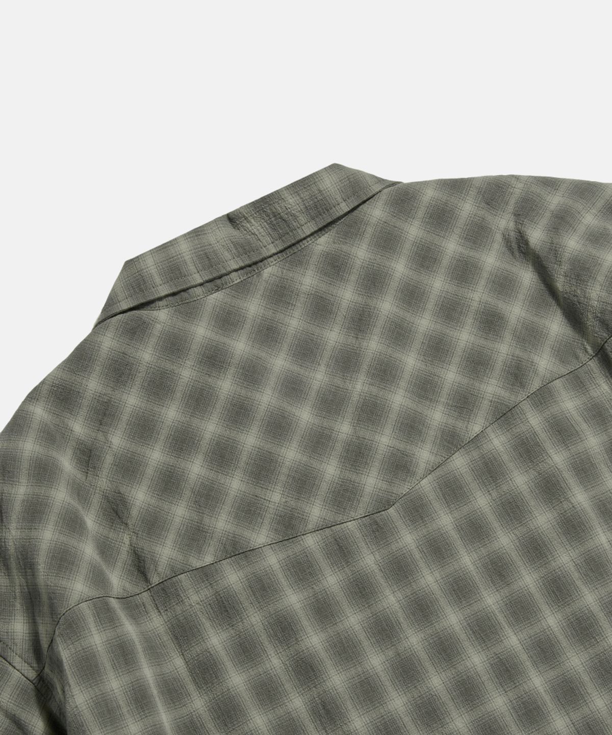 에스피오나지(ESPIONAGE) Textured Check Western S/S Shirt Dark Grey