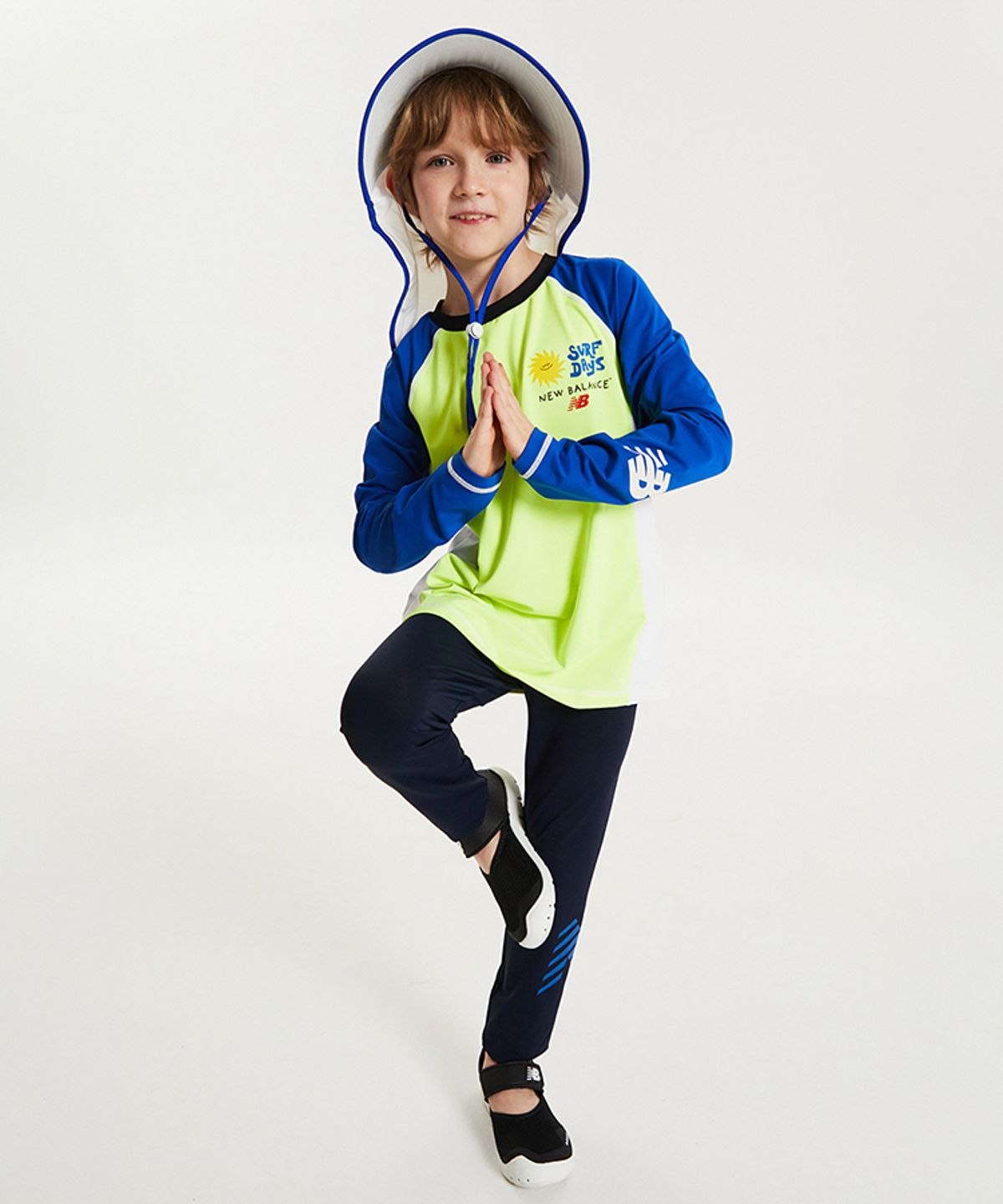 뉴발란스 키즈(NEWBALANCEKIDS) Sweet home_긴팔 래쉬가드 레깅스 셋업 아동 수영복 NK9RG3551UAH