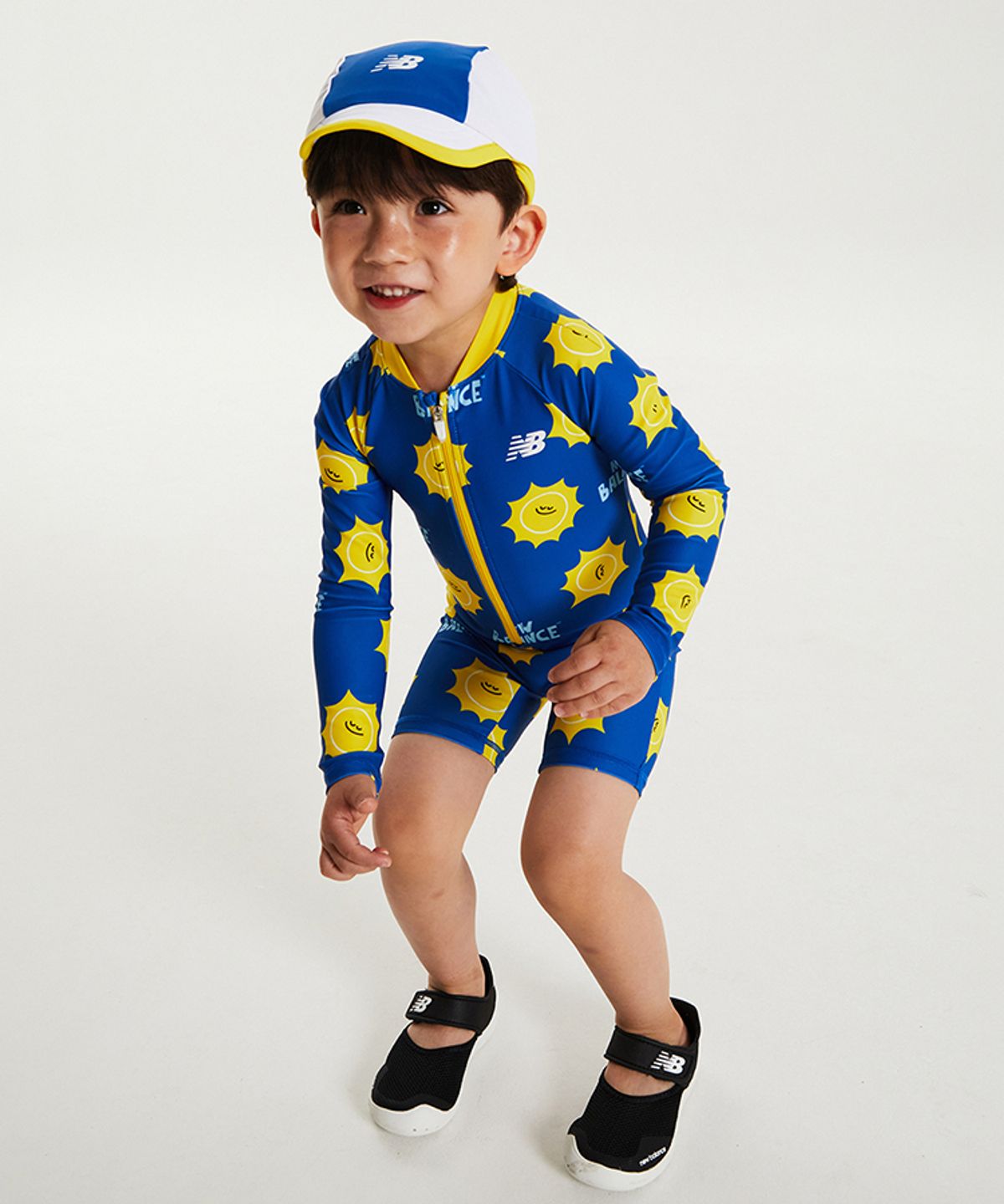 뉴발란스 키즈(NEWBALANCEKIDS) Sweet home_올인원 패턴 래쉬가드 아동 수영복 NK9RG3552U50