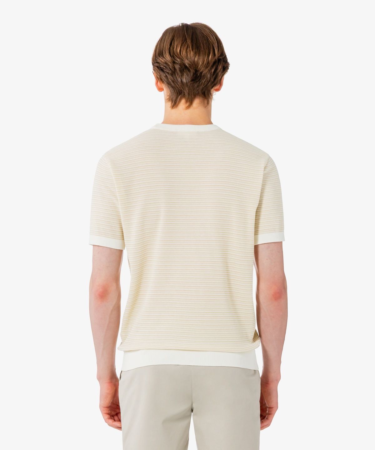 라코스테(LACOSTE) 남성 멀티 스트라이프 반팔 크루넥 풀오버 AH307E-56G 02S
