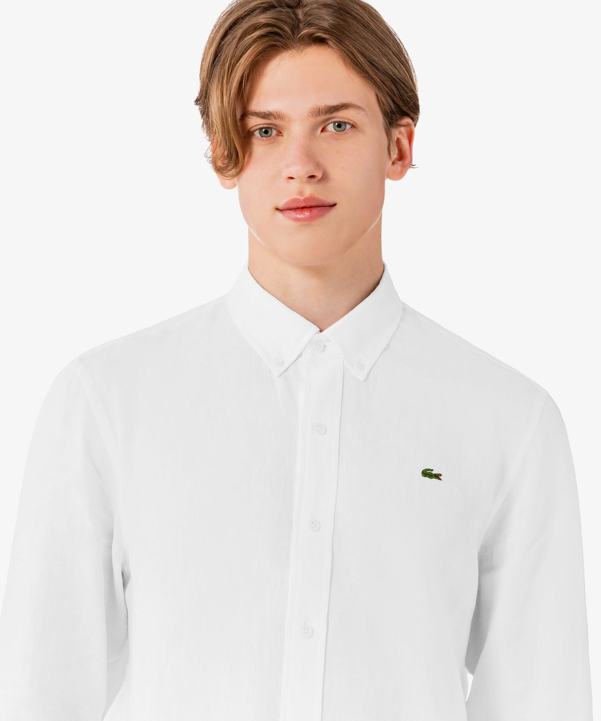 라코스테(LACOSTE) 남성 솔리드 린넨 셔츠 CH769E-56G 001