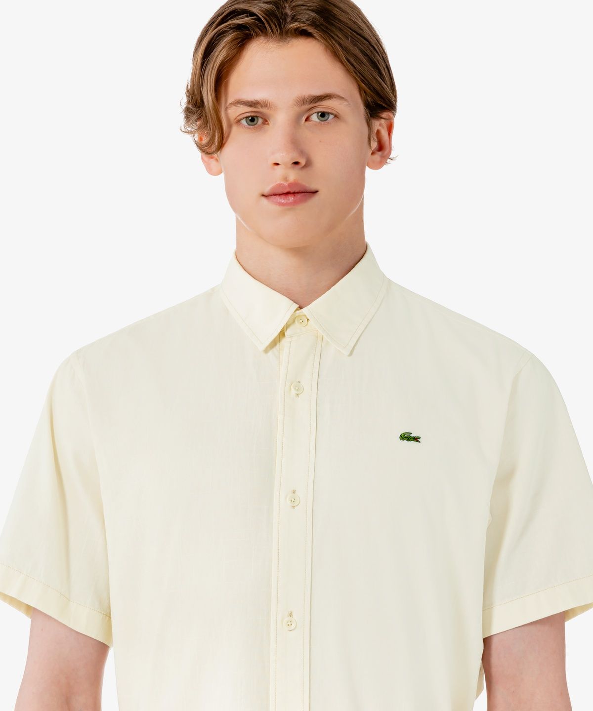 라코스테(LACOSTE) 남성 샴브레이 반팔 셔츠 CH359E-56G 056