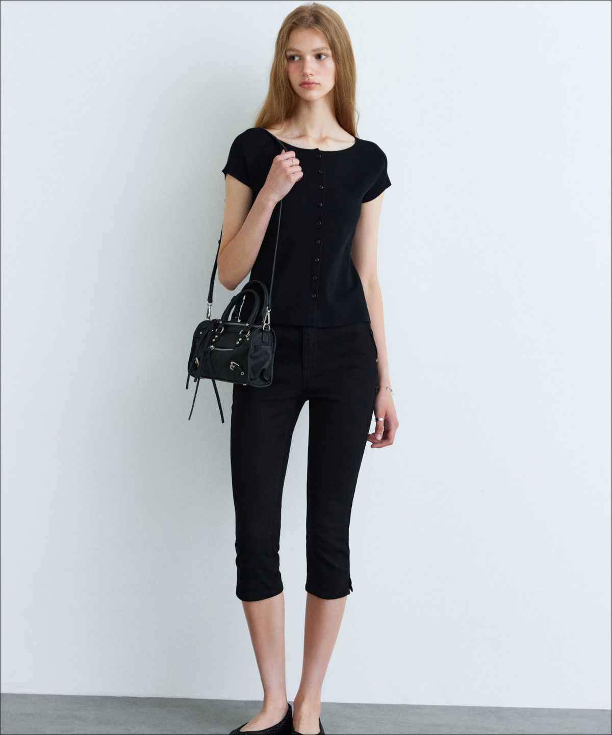 미쏘(MIXXO) 보트넥 캡소매 가디건_MIWCKG711T