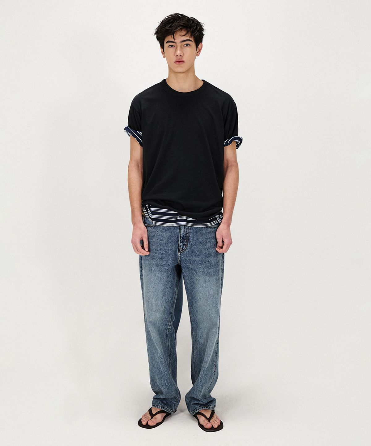 셔터(SHIRTER) WOOL BLENDED COTTON T-SHIRT (BLACK)