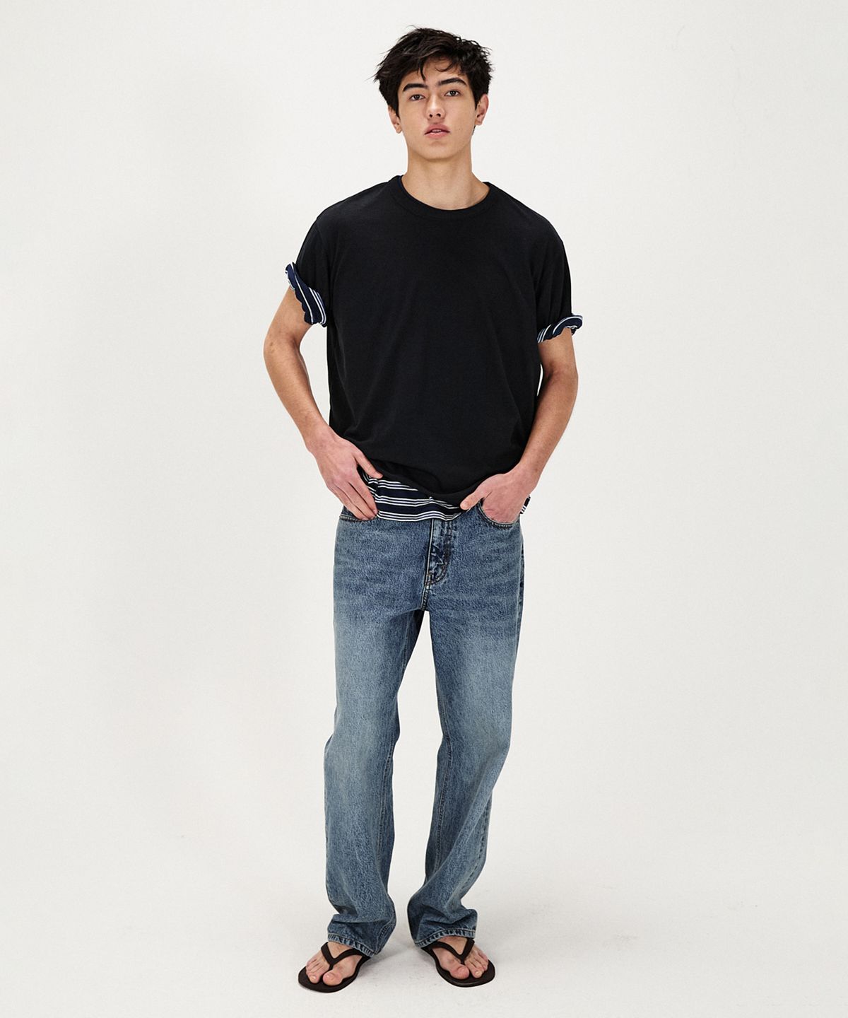 셔터(SHIRTER) WOOL BLENDED COTTON T-SHIRT (BLACK)