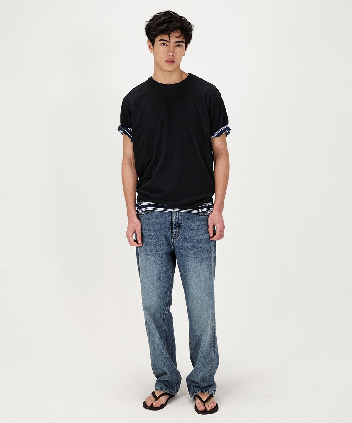 셔터(SHIRTER) WOOL BLENDED COTTON T-SHIRT (BLACK)