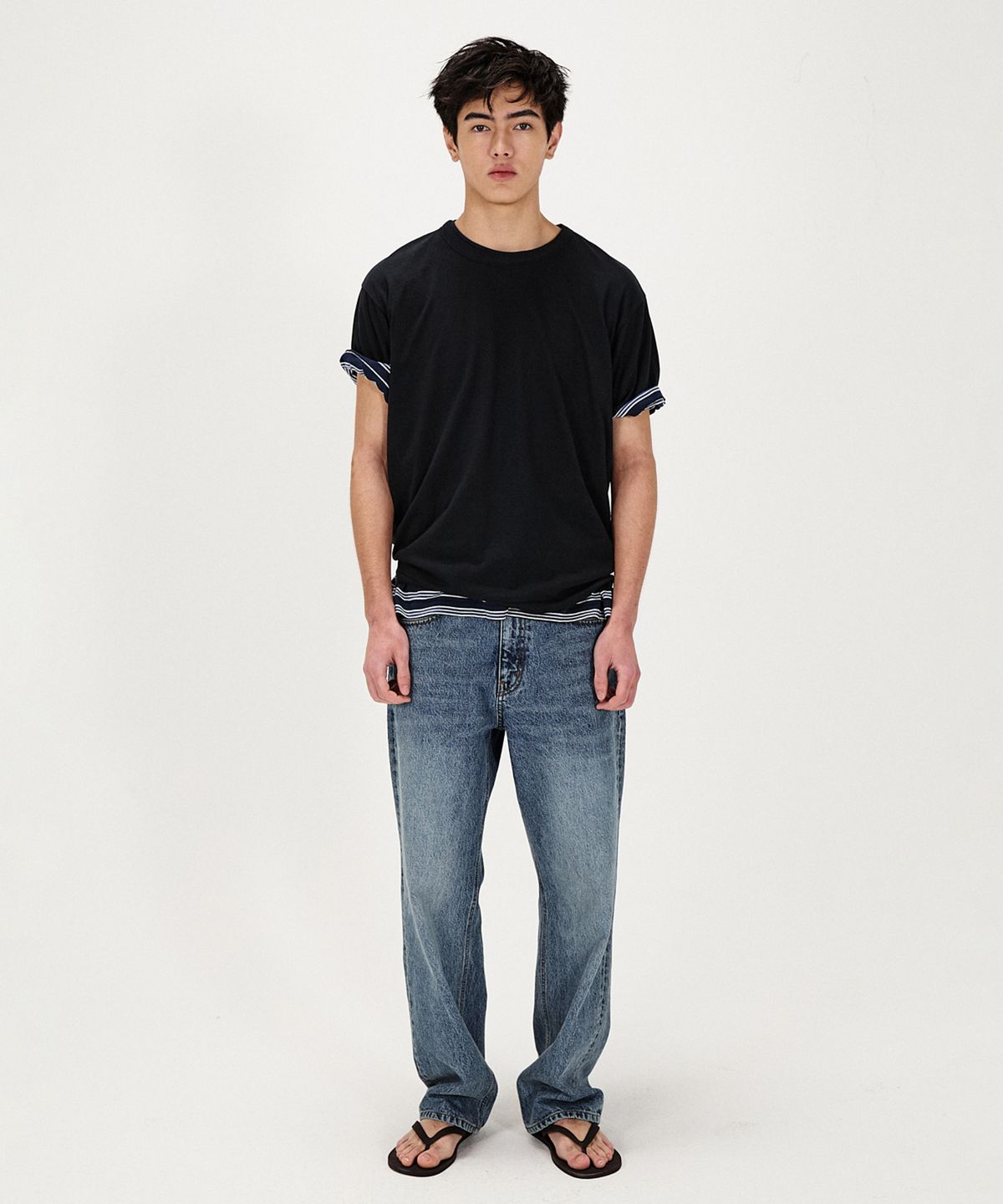 셔터(SHIRTER) WOOL BLENDED COTTON T-SHIRT (BLACK)