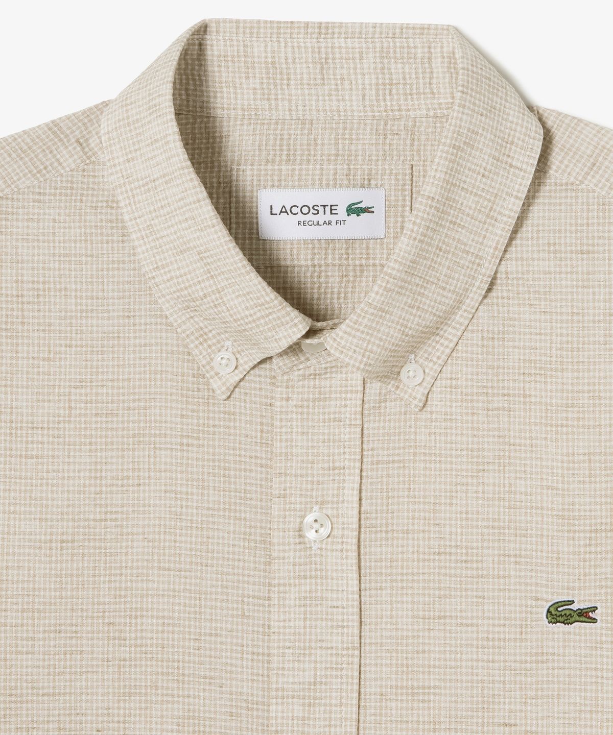 라코스테(LACOSTE) 남성 반팔 린넨 혼방 체크 셔츠 CH367E-56G 02S
