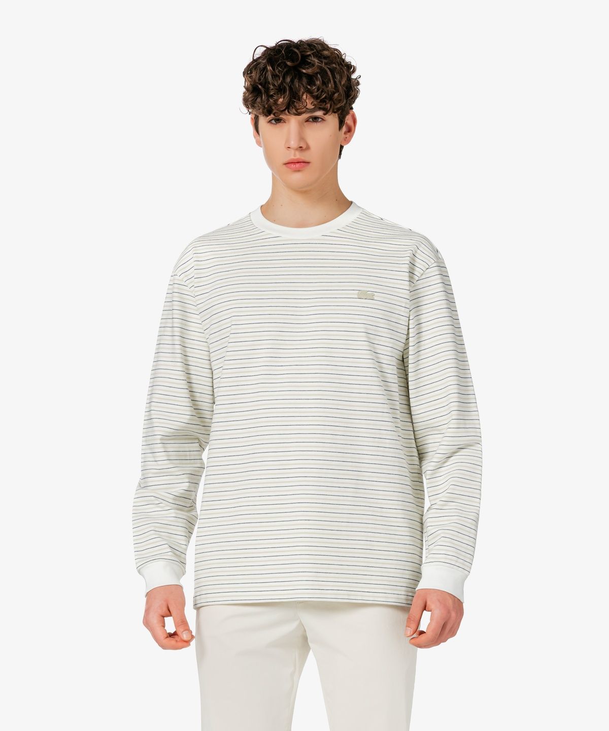 라코스테(LACOSTE) 남성 긴팔 스트라이프 티셔츠 TH338E-56G 001