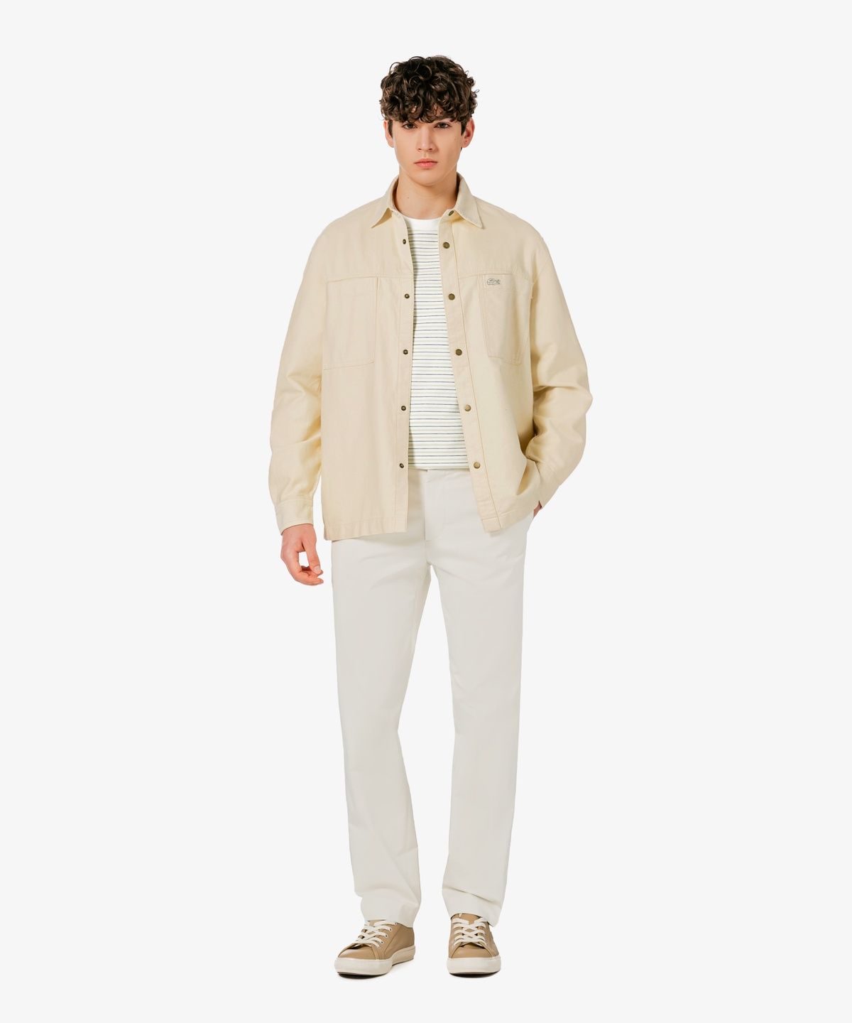 라코스테(LACOSTE) 남성 긴팔 스트라이프 티셔츠 TH338E-56G 001