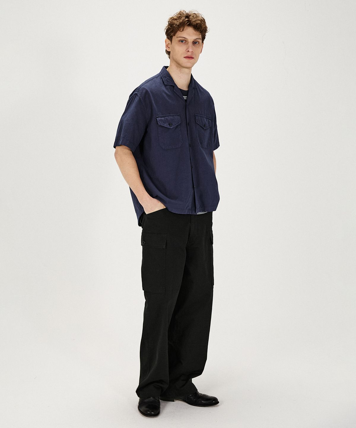 셔터(SHIRTER) GARMENT DYED RELAXED SHIRT (INDIGO BLUE)