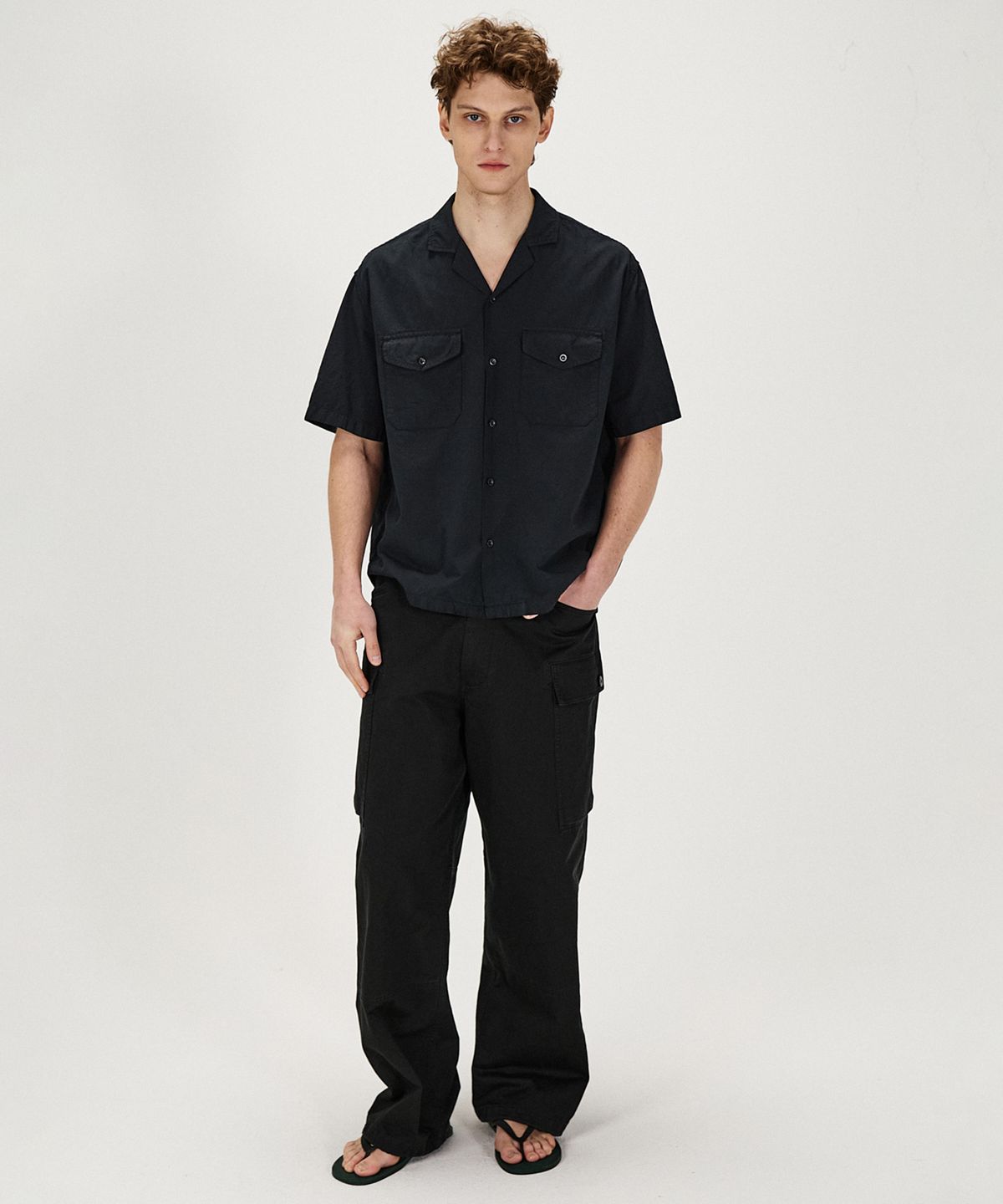 셔터(SHIRTER) GARMENT DYED RELAXED SHIRT (BLACK)