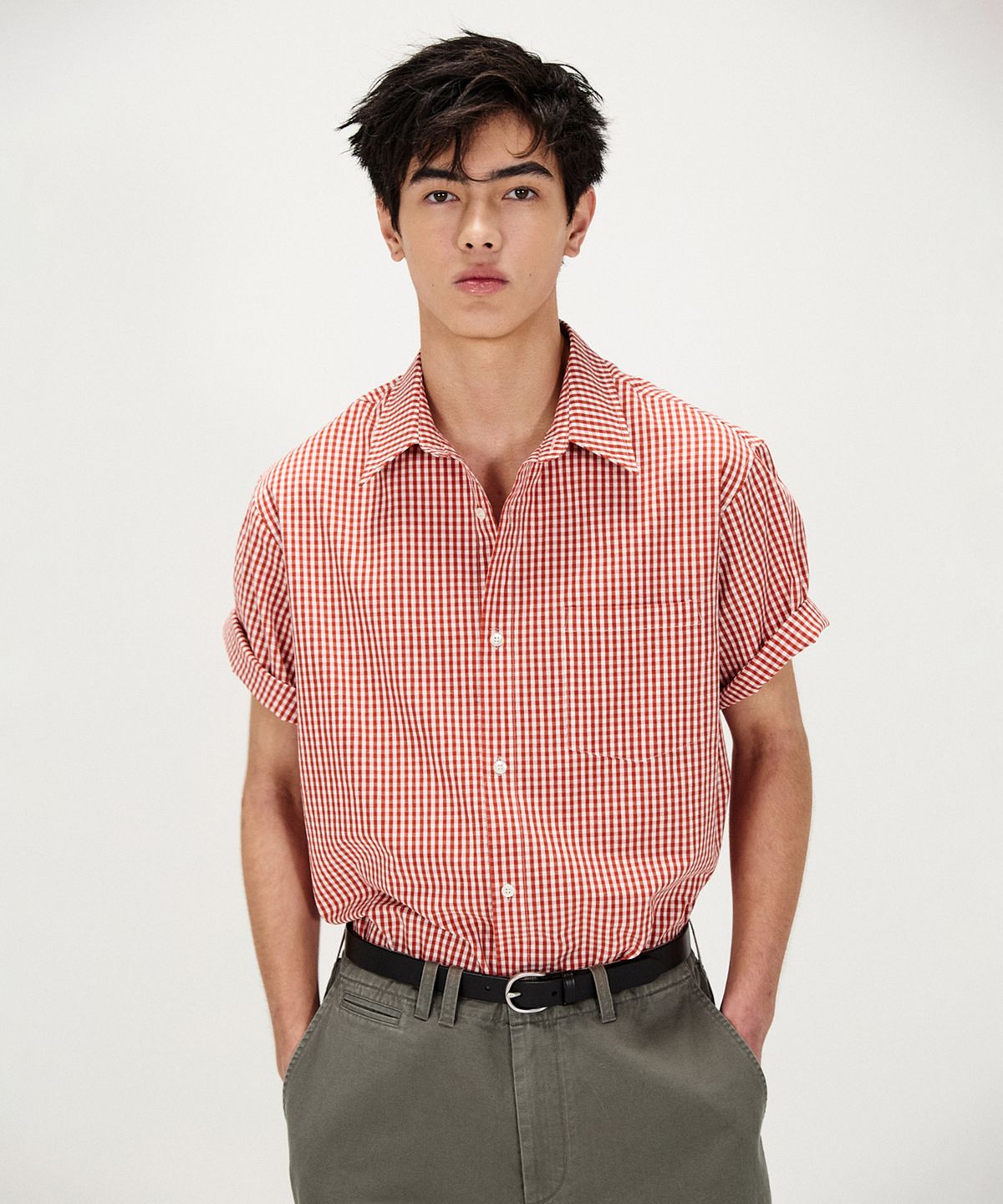 셔터(SHIRTER) ICE COTTON GINGHAM CHECK SHIRT (RED)