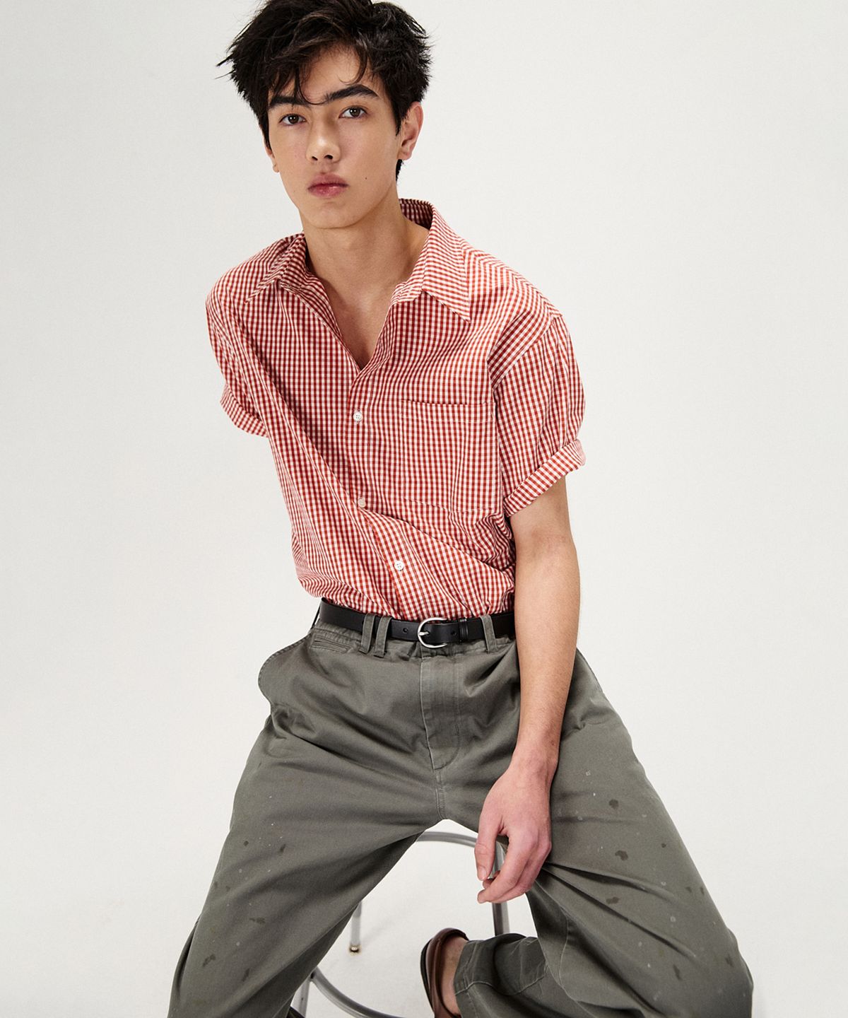 셔터(SHIRTER) ICE COTTON GINGHAM CHECK SHIRT (RED)