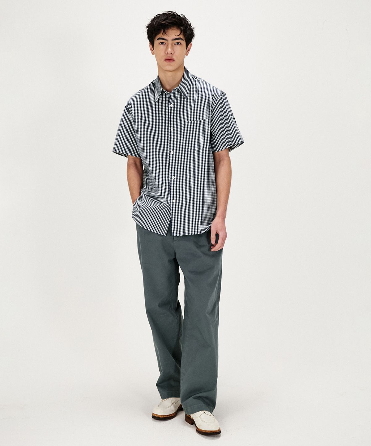 셔터(SHIRTER) ICE COTTON GINGHAM CHECK SHIRT (BLUE)