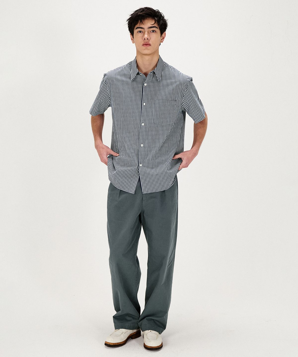 셔터(SHIRTER) ICE COTTON GINGHAM CHECK SHIRT (BLUE)