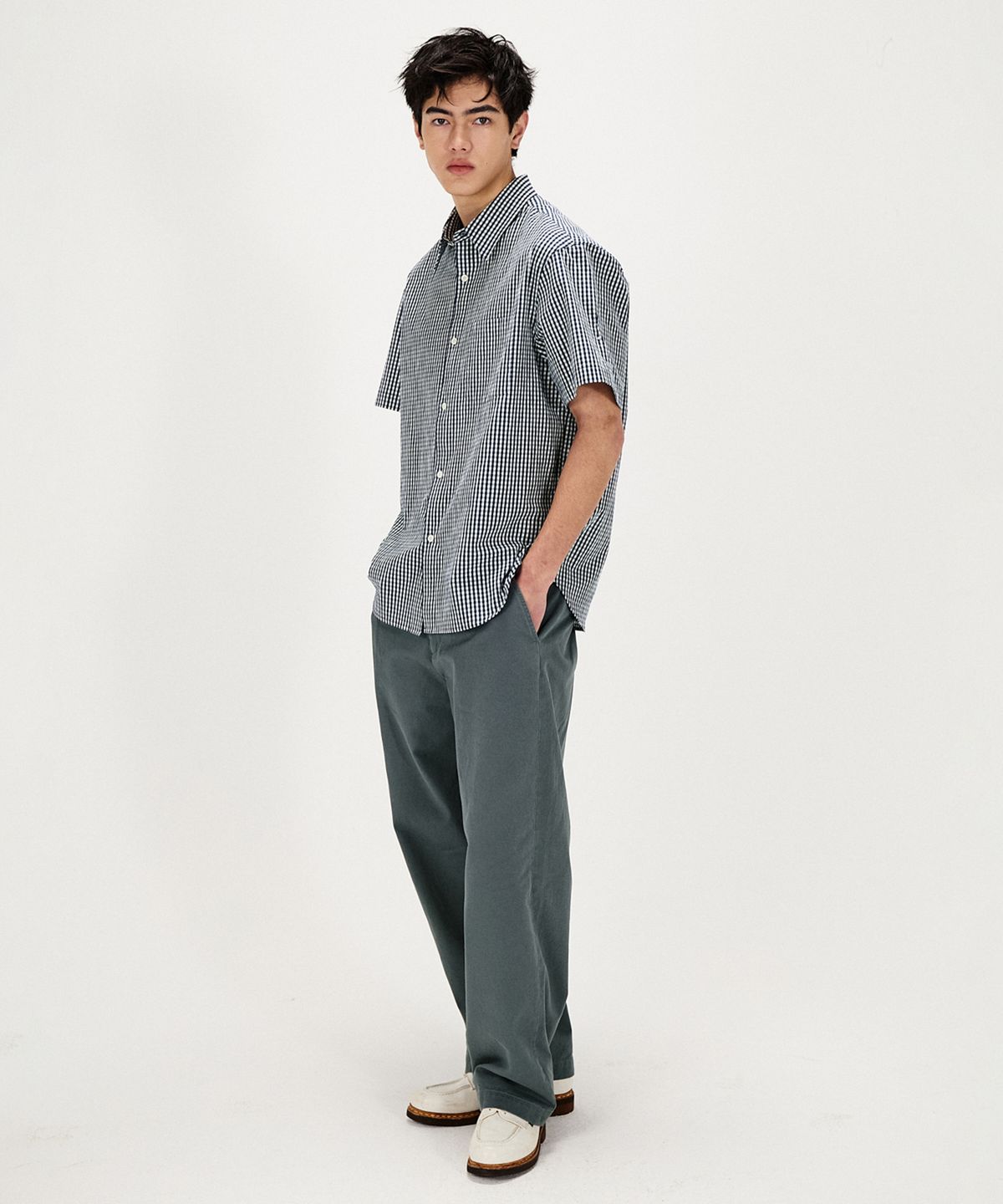 셔터(SHIRTER) ICE COTTON GINGHAM CHECK SHIRT (BLUE)