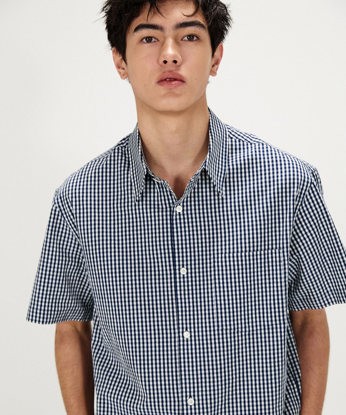 셔터(SHIRTER) ICE COTTON GINGHAM CHECK SHIRT (BLUE)