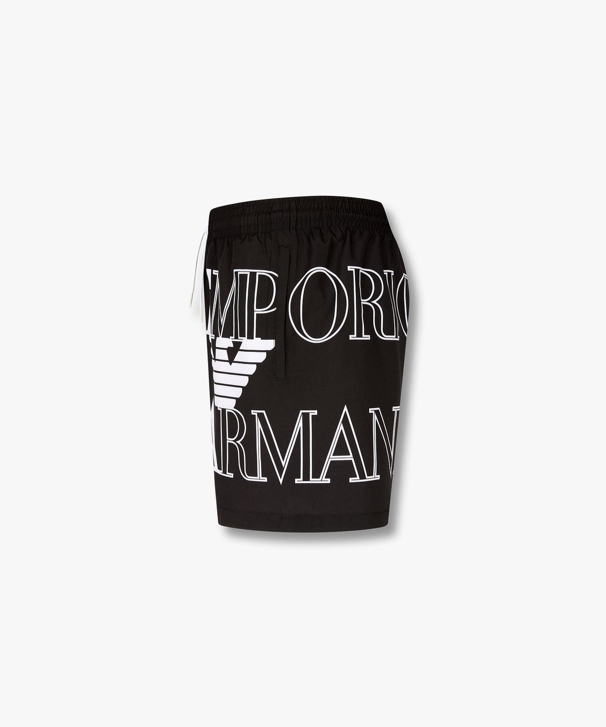 엠포리오 아르마니 언더웨어(EMPORIO ARMANI UNDERWEAR) 남성 빅 로고 프린트 스윔 쇼츠_블랙 0816121161