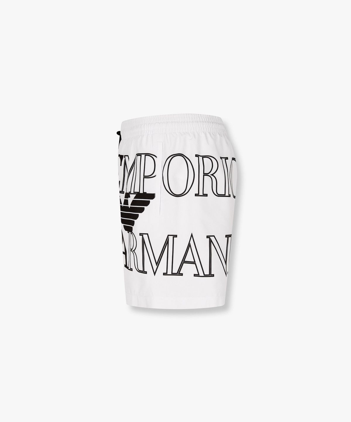 엠포리오 아르마니 언더웨어(EMPORIO ARMANI UNDERWEAR) 남성 빅 로고 프린트 스윔 쇼츠_화이트 0816121158