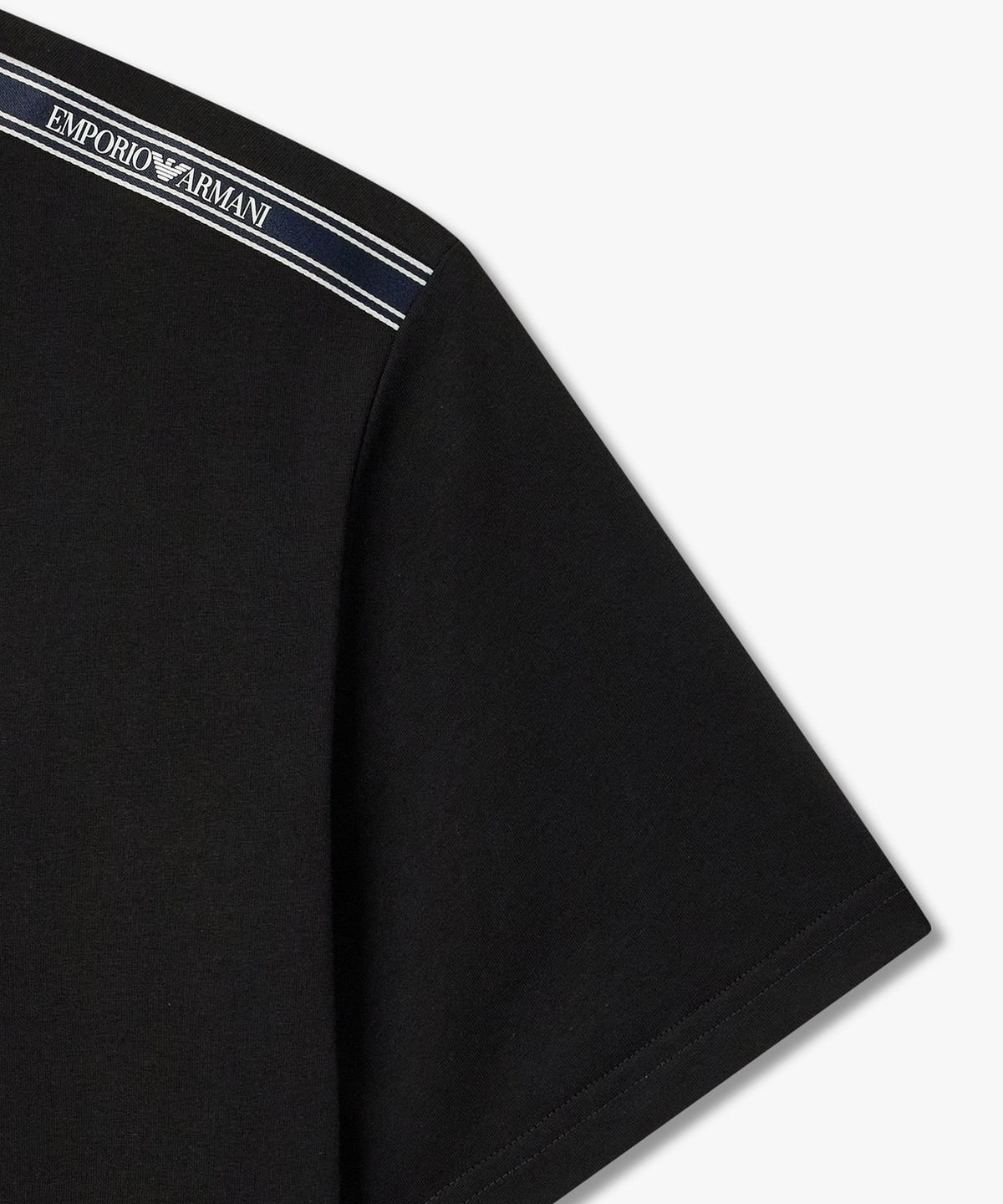 엠포리오 아르마니 언더웨어(EMPORIO ARMANI UNDERWEAR) 남성 로고 라인 비치웨어 폴로 셔츠_블랙 0816115157