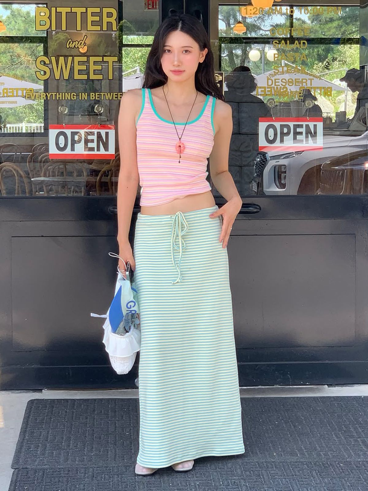그리트(GREET) 시론 스트라이프 맥시 스커트_Siron Skirt_2colors