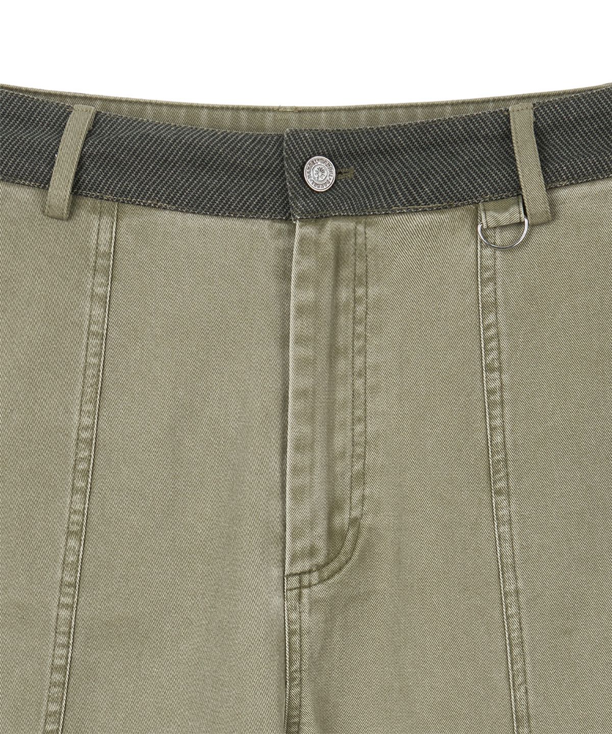 단델(DANDEL) DD box stitch binding pants (ASH KHAKI)
