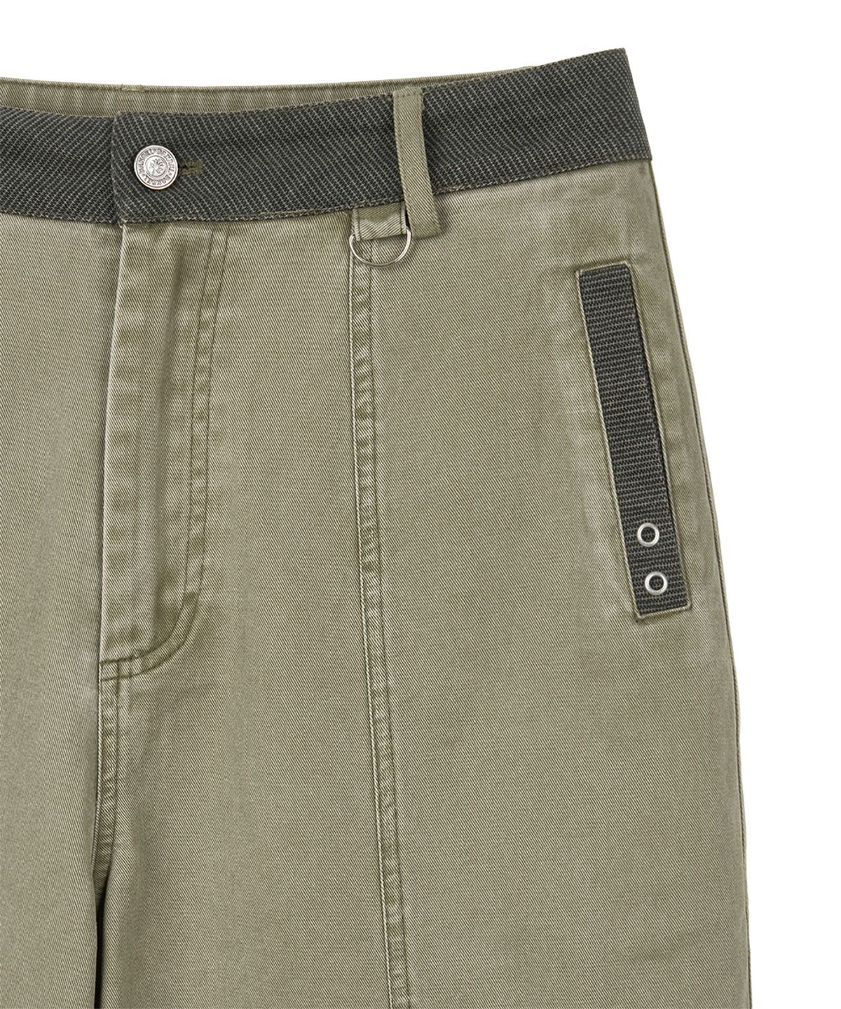 단델(DANDEL) DD box stitch binding pants (ASH KHAKI)