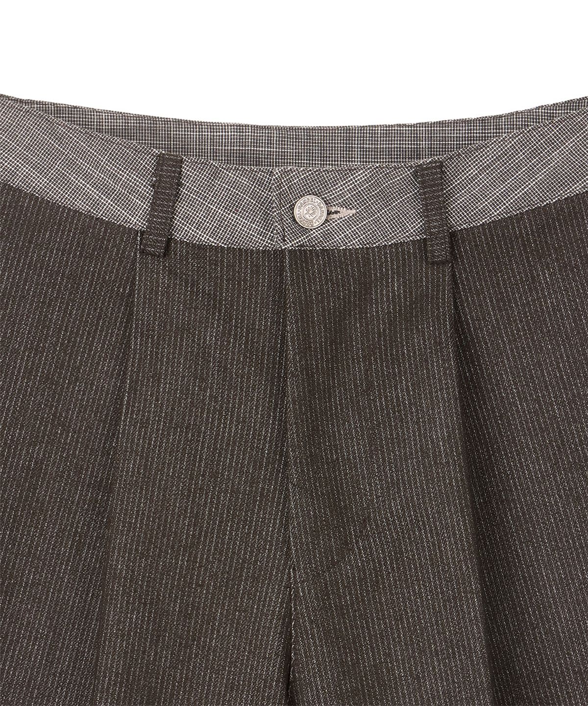 단델(DANDEL) DD stripe denim bermuda pants (BROWN)