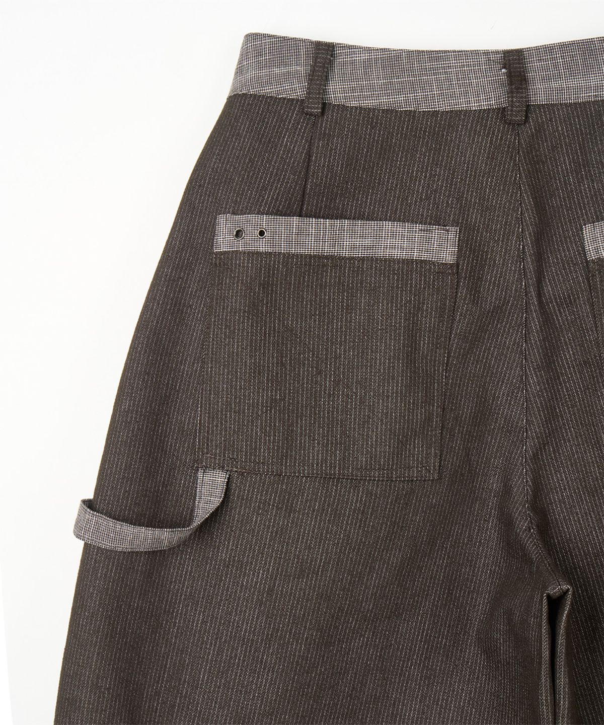 단델(DANDEL) DD stripe denim bermuda pants (BROWN)