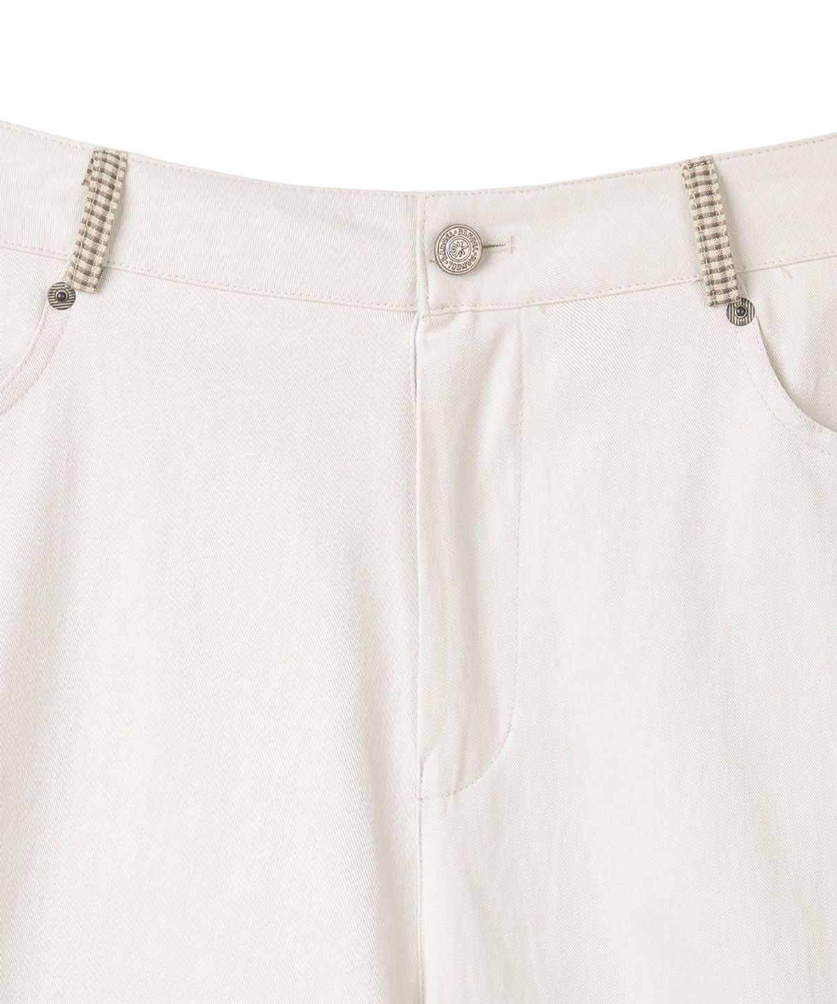 단델(DANDEL) DD check balloon bermuda pants (CREAM)