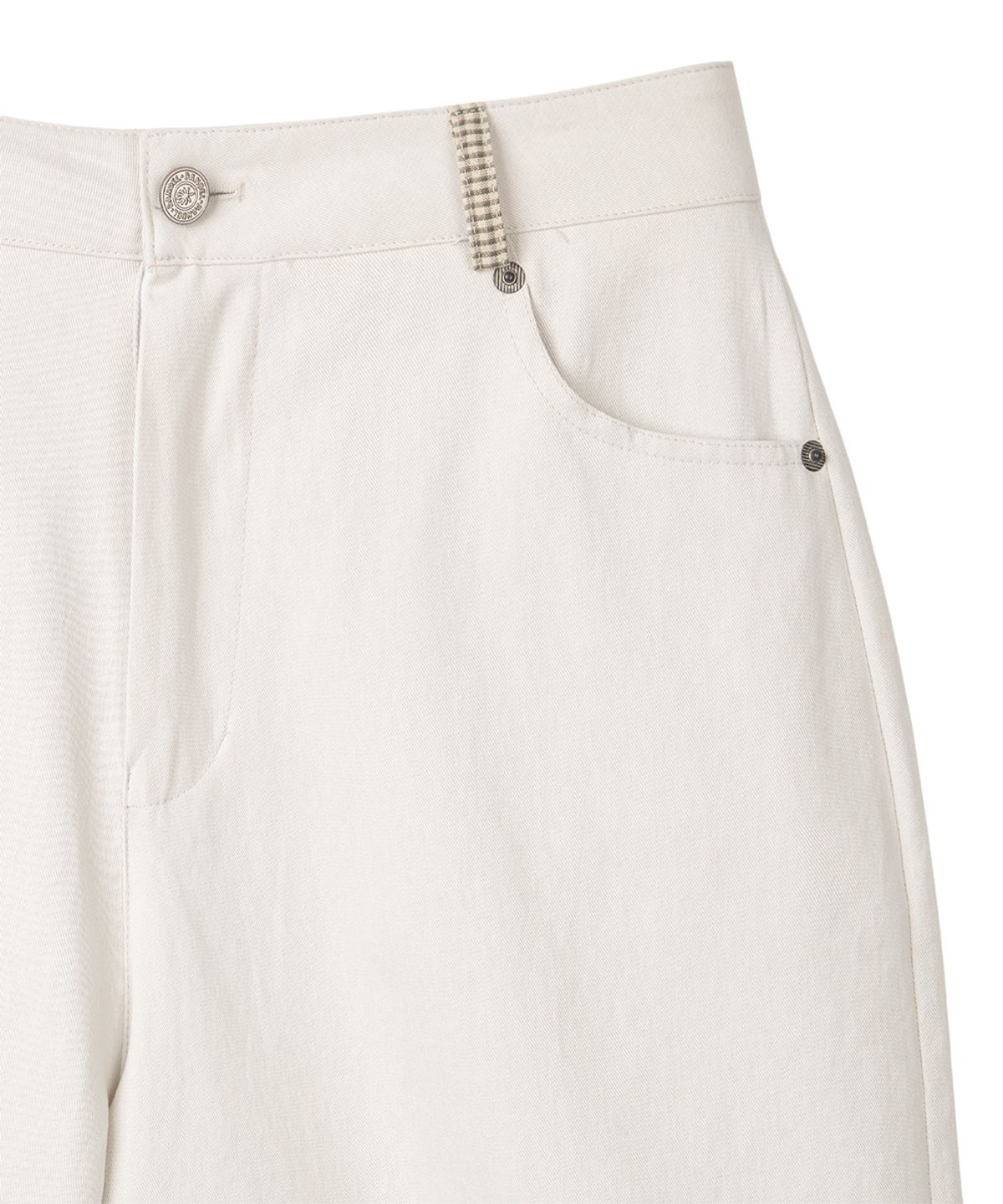 단델(DANDEL) DD check balloon bermuda pants (CREAM)