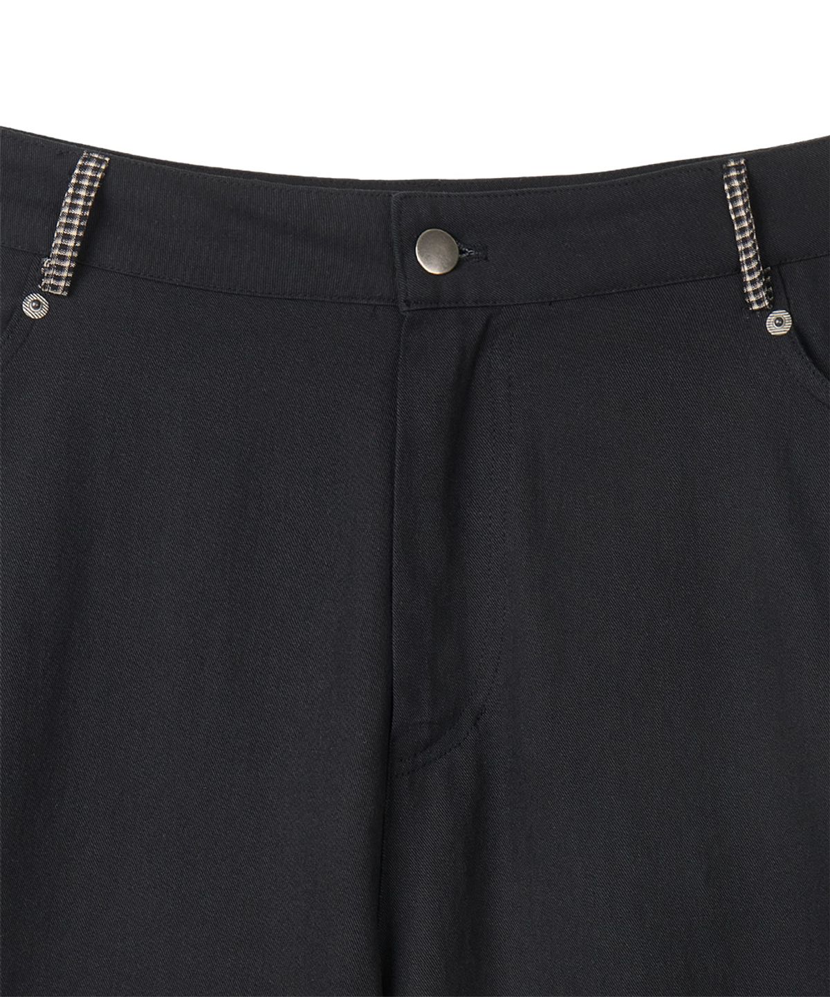 단델(DANDEL) DD check balloon bermuda pants (BLACK)