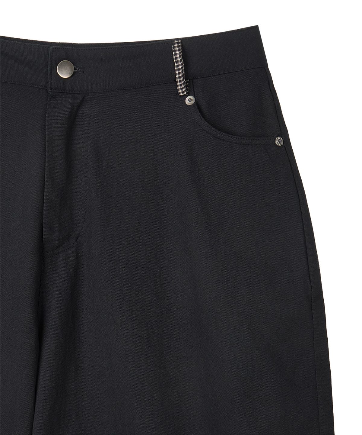 단델(DANDEL) DD check balloon bermuda pants (BLACK)