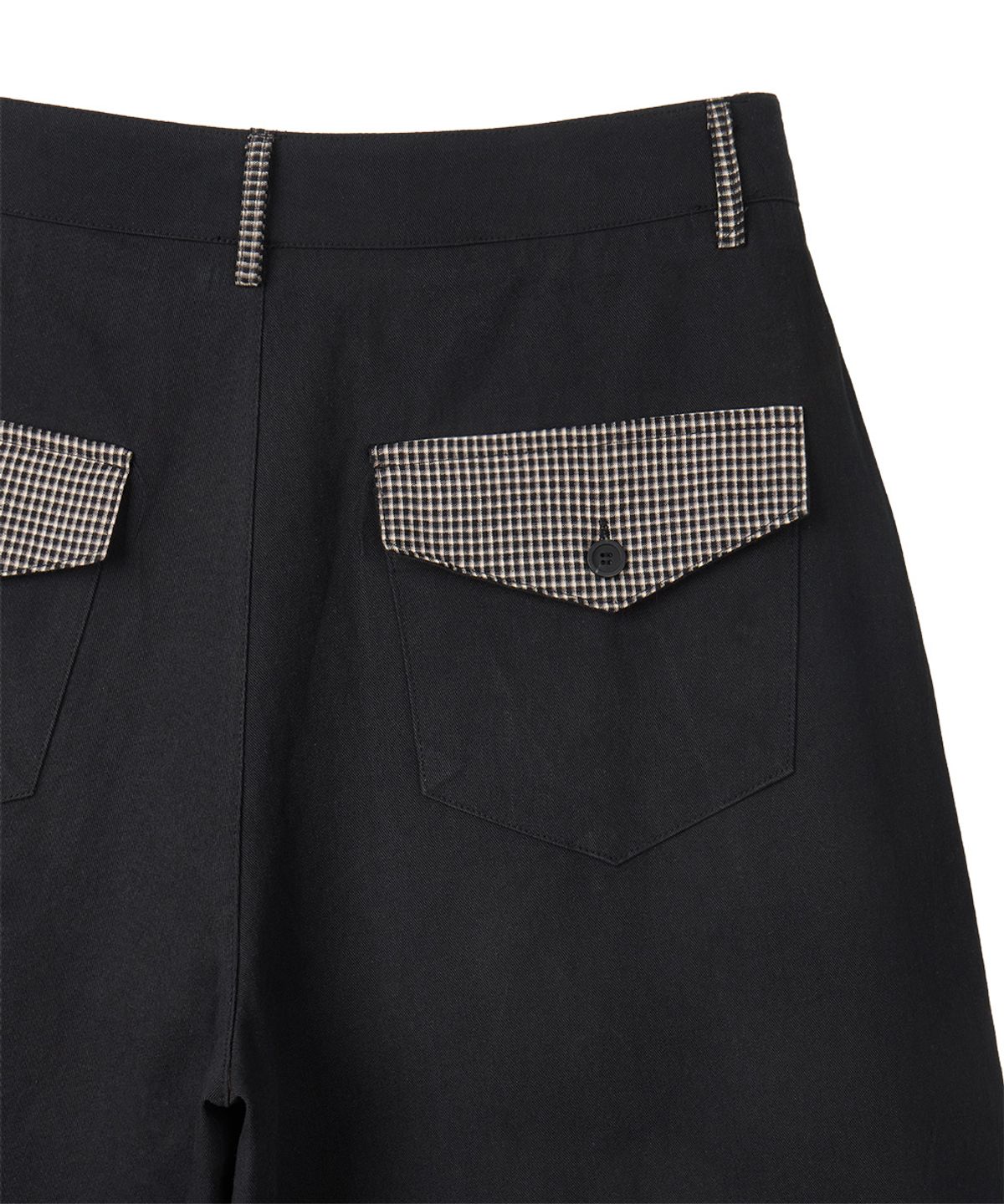 단델(DANDEL) DD check balloon bermuda pants (BLACK)