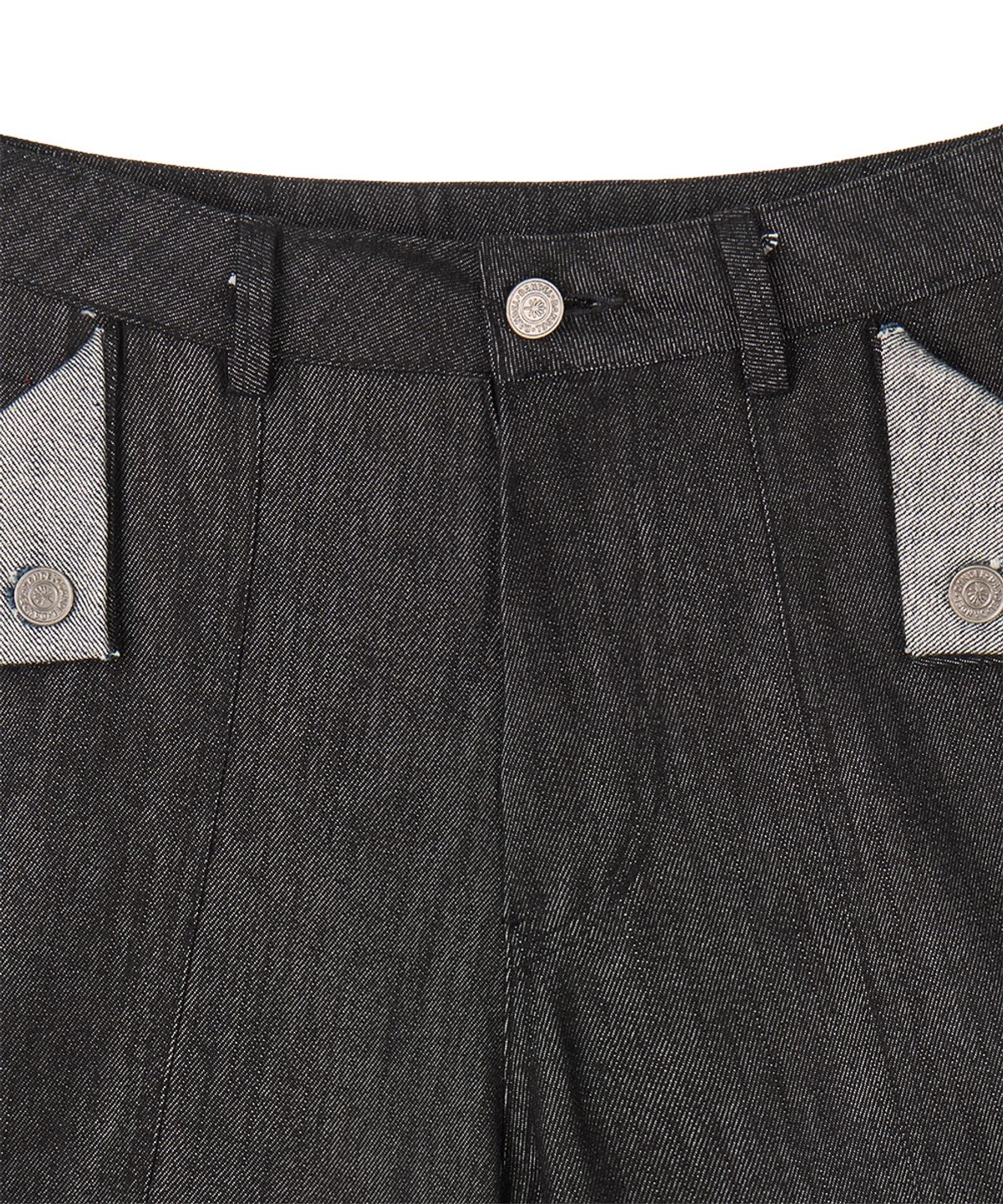 단델(DANDEL) DD turn-up denim bermuda pants (BLACK)