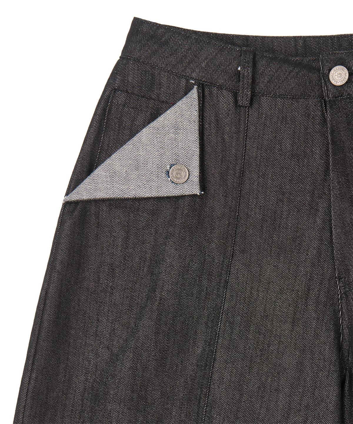 단델(DANDEL) DD turn-up denim bermuda pants (BLACK)