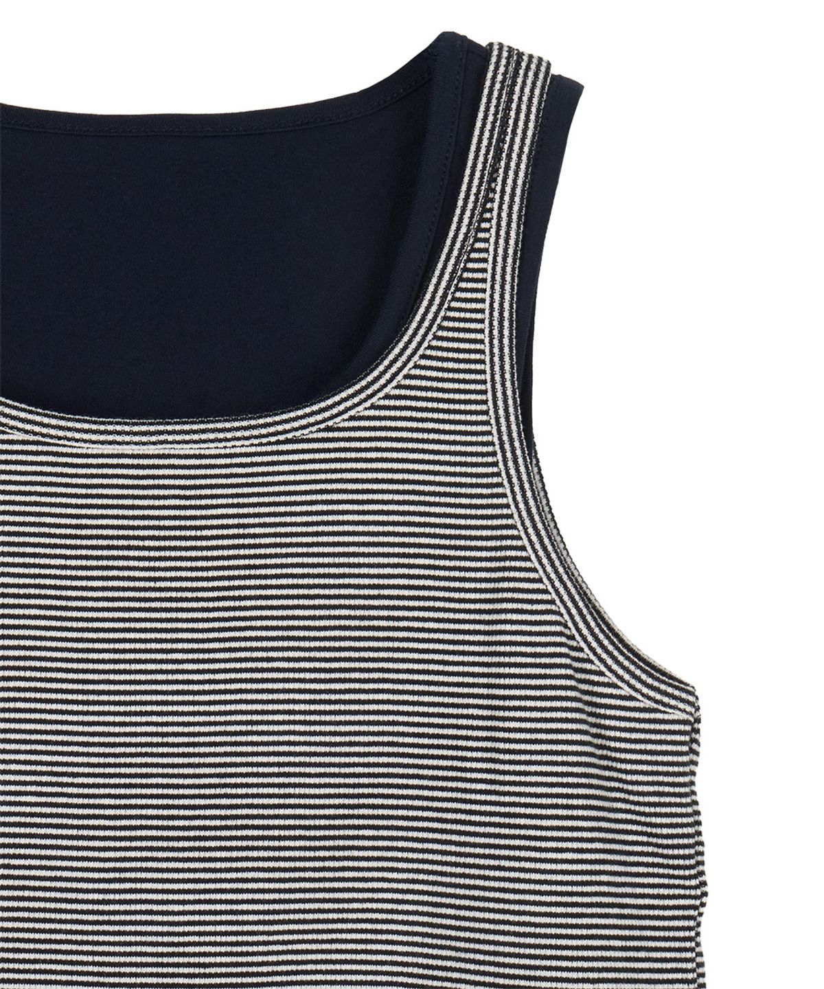 단델(DANDEL) DD layered rib sleeveless (ST NAVY)