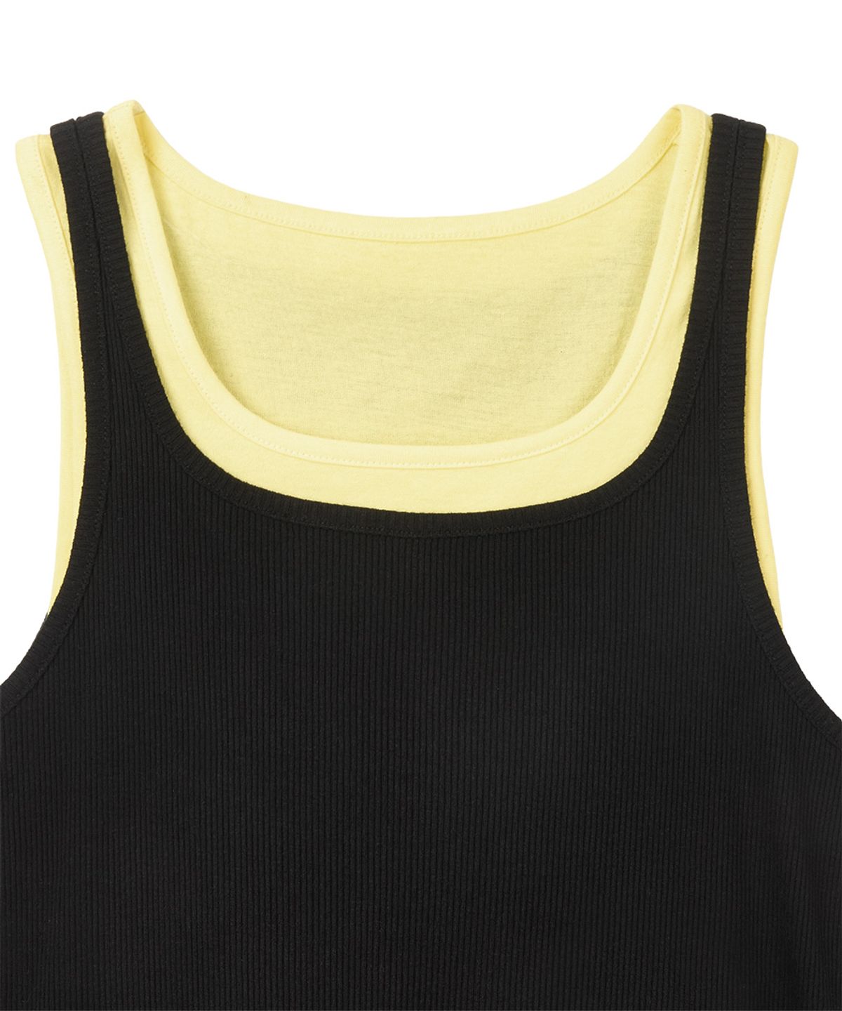 단델(DANDEL) DD layered rib sleeveless (BLACK)