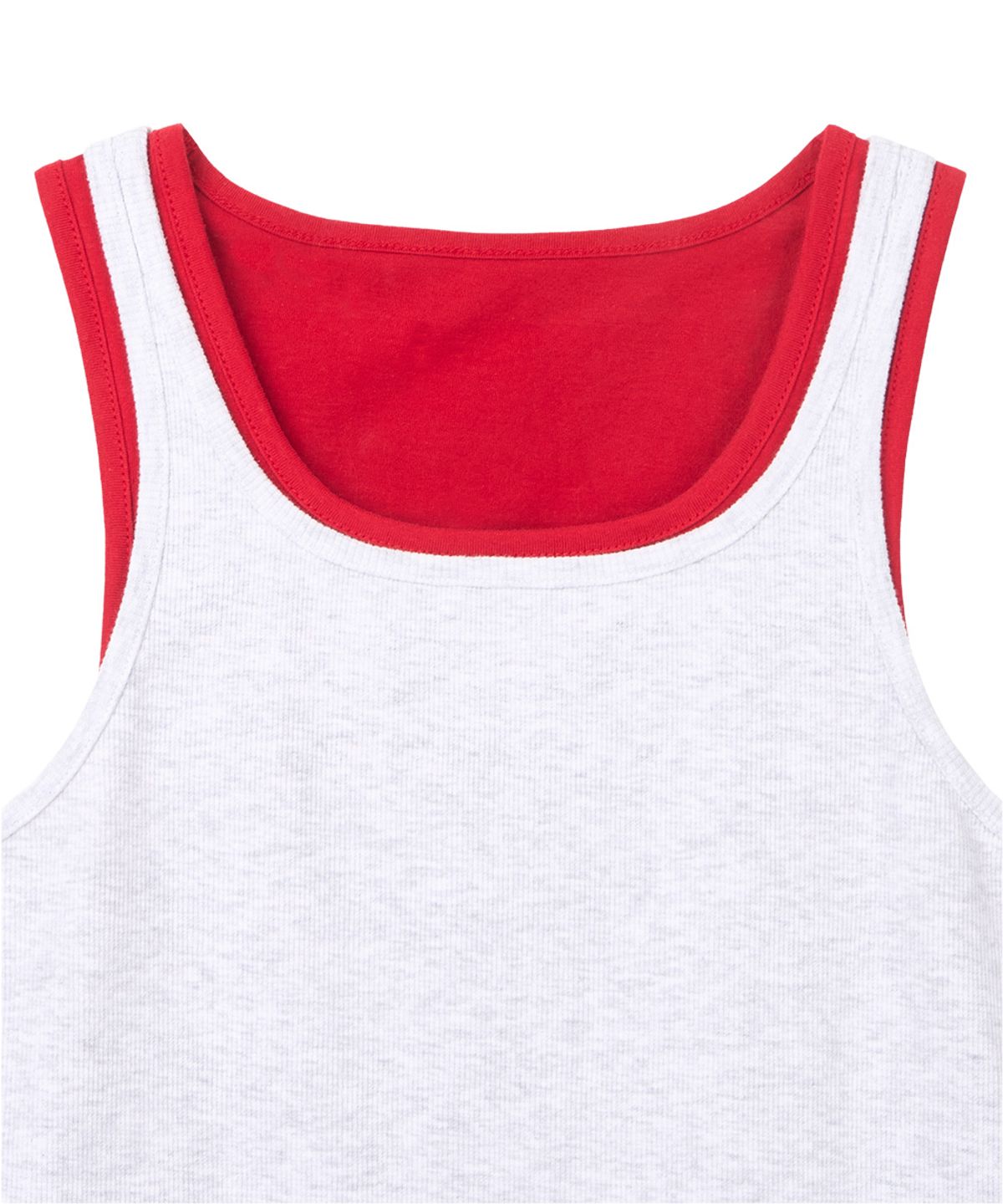 단델(DANDEL) DD layered rib sleeveless (LIGHT GREY)