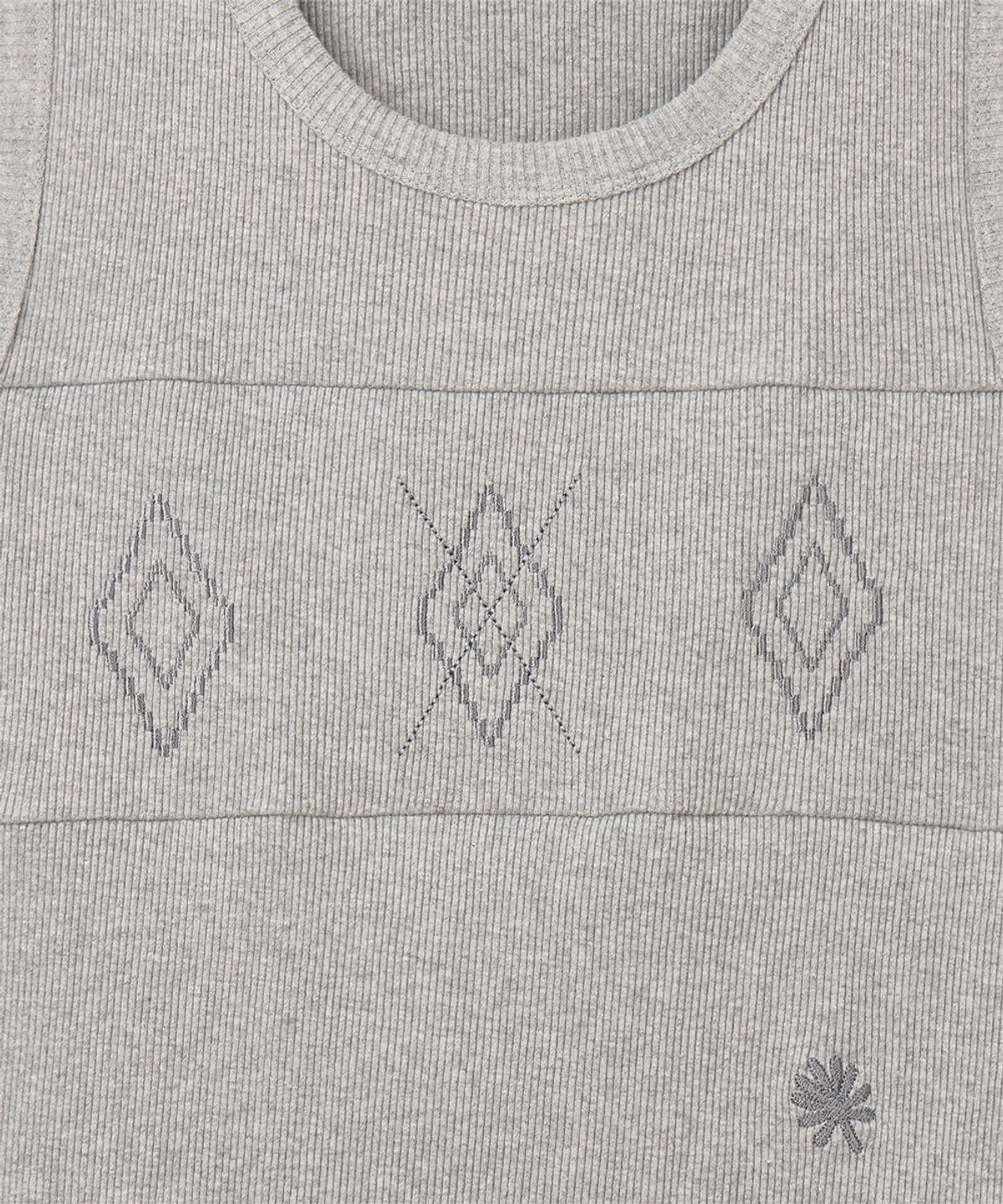 단델(DANDEL) DD argyle stitch sleeveless (GREY)