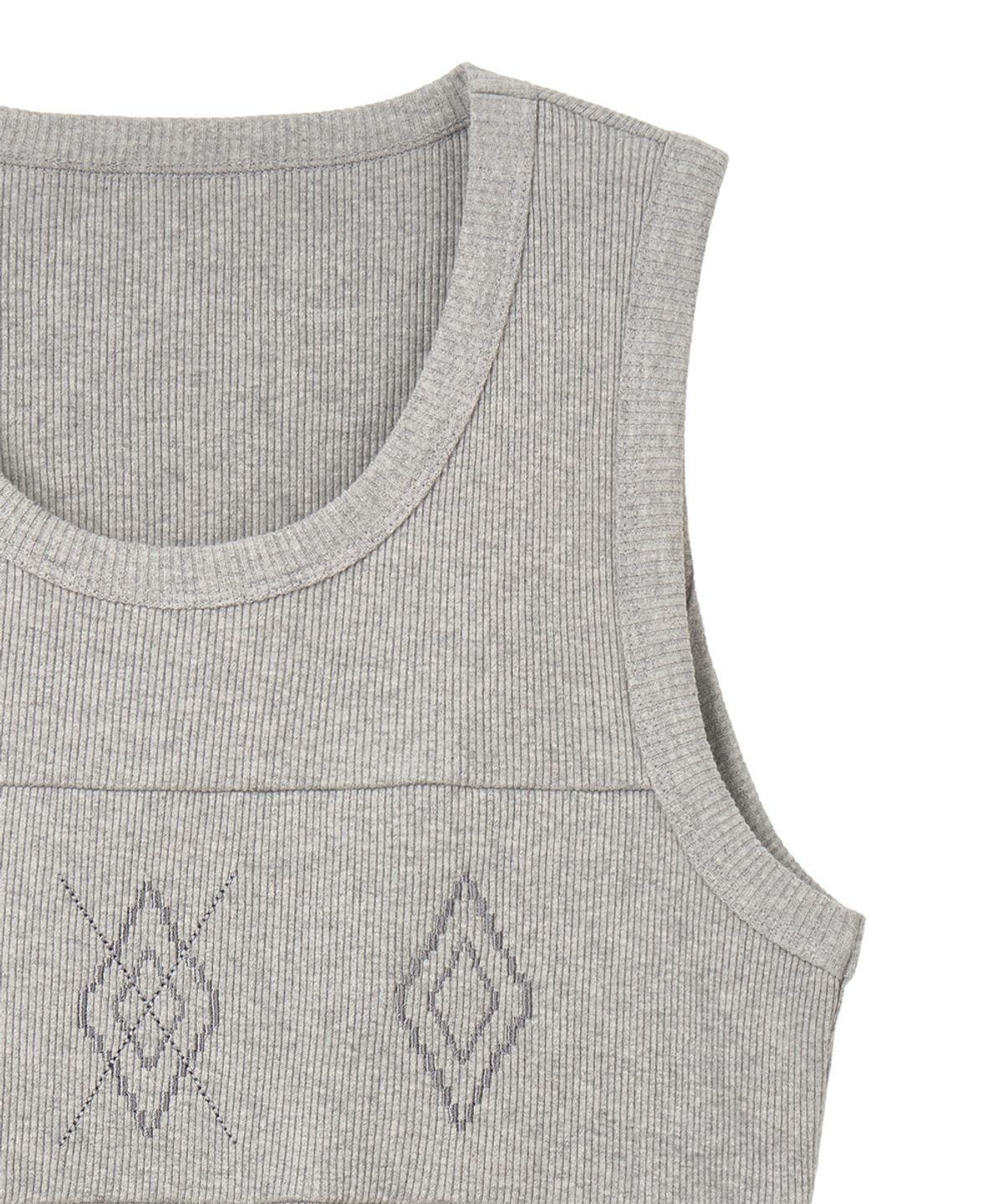 단델(DANDEL) DD argyle stitch sleeveless (GREY)